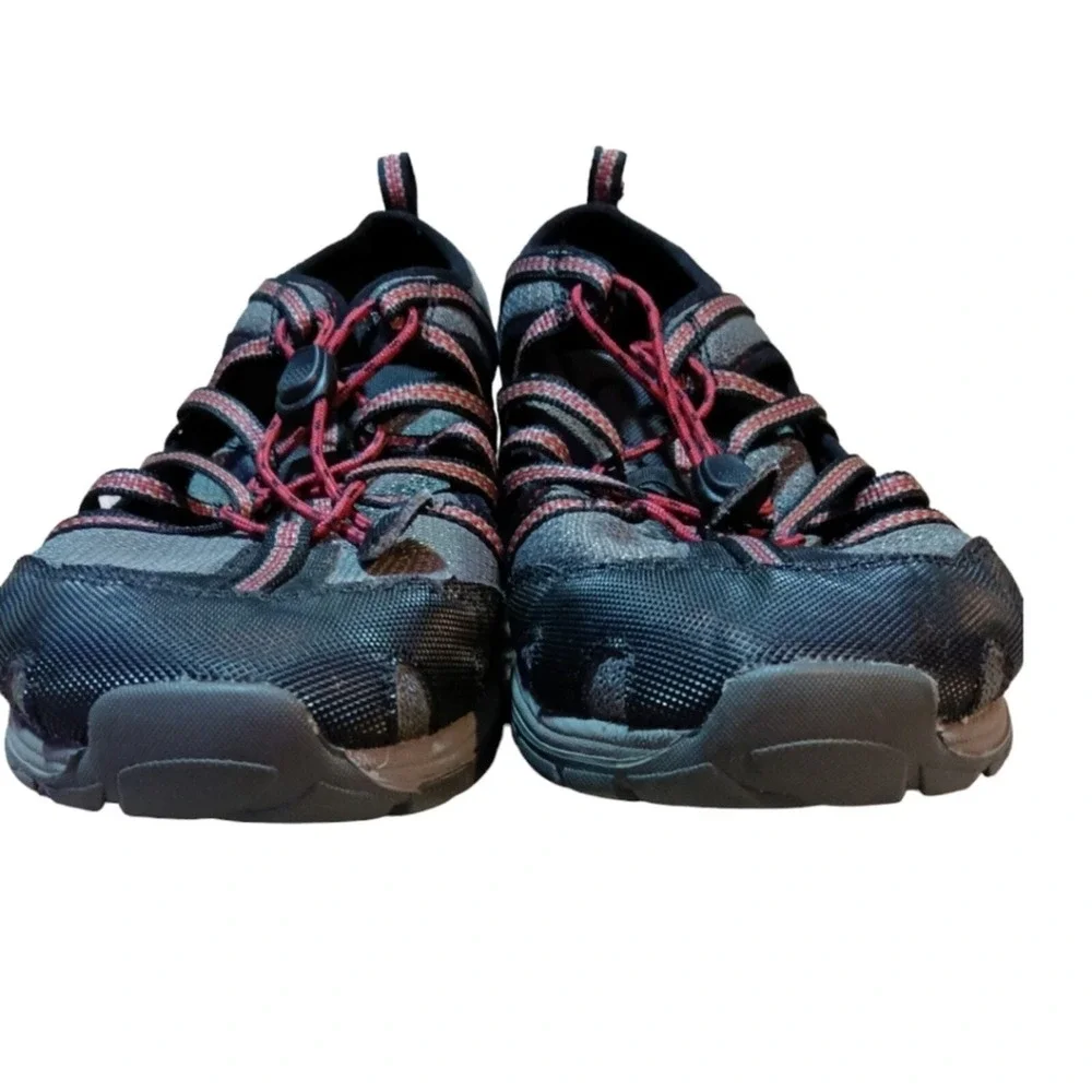 Chaco Outcross Kids Junior Hiking Shoes Grey Red Bungee J190201 Size 5 US 36 EUR